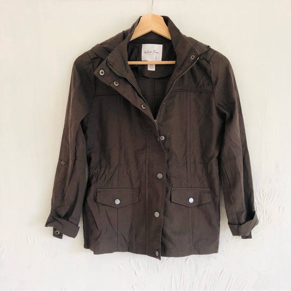 White Fawn Grey Utility Jacket - Girl’s L